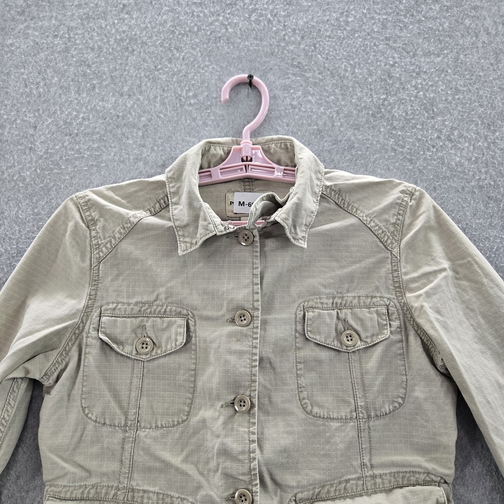Polo Jeans Co. Ralph Lauren Women Jacket S Khaki Ripstop Utility Button READ